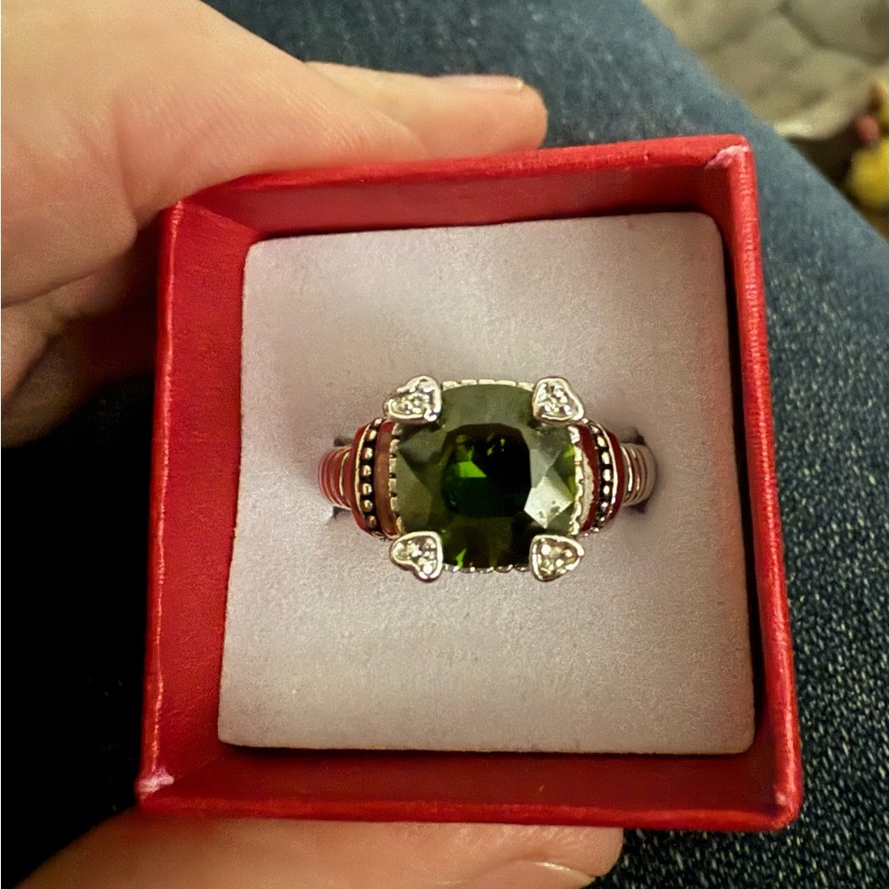 Green cz ring